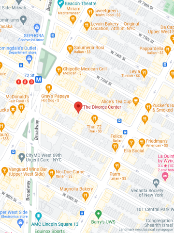 Map of our New York Divorce Center
